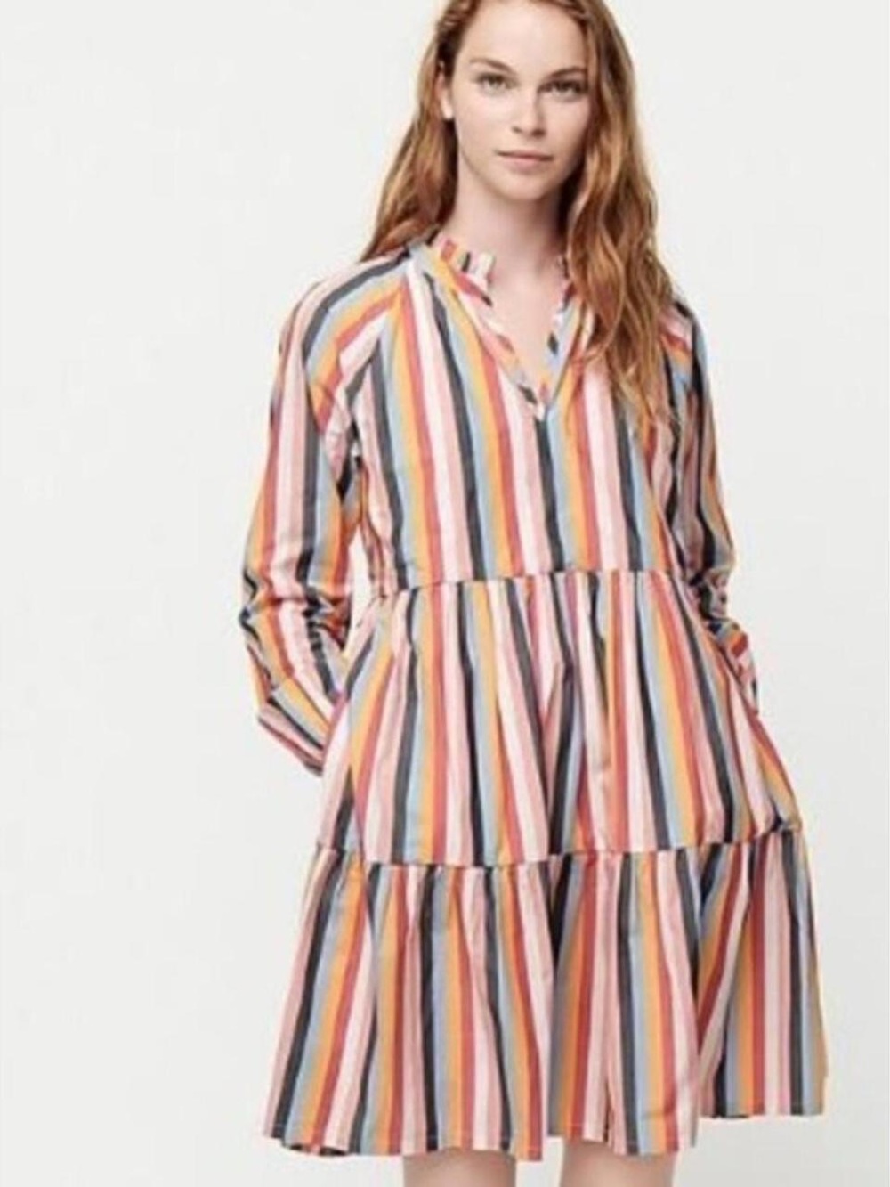 JCrew Tiered Popover Dress 🌈
